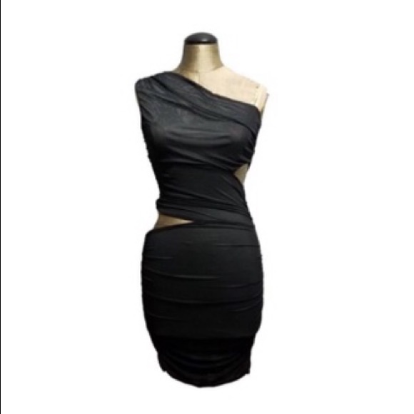 Dresses & Skirts - Black One Shoulder Cut-Out Bodycon